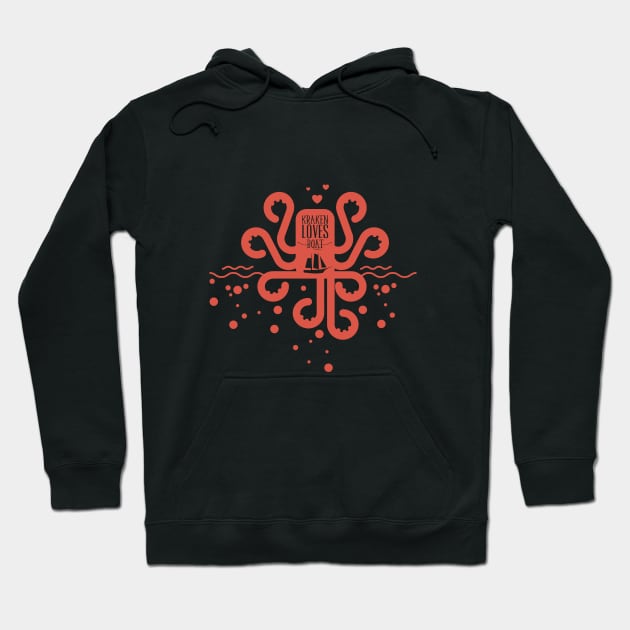 Kraken loves boat Hoodie by cypryanus